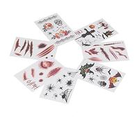 Srliya Fake Scars Sticker Set for Zombie Makeup Halloween 7pcs Temporary Tattoos for Men and Women