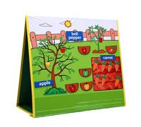 Srliya Foldable Felt Board Double Sided Interactive Felt Storytelling Board with Fruit And Vegetable Cards for Toddlers