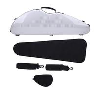 Srliya Full Size Violin Box Violin Hard Case Built in Hygrometer Double Strap White Color Carbon Fiber 4/4 Full Size Violin Box Case with Coded Lock