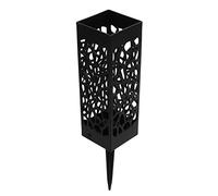 Srliya Grave Flower Holder 2Pcs Cemetery Grave Vase Black Column Unique Hollow Design Easy Installation Ground Insert Grave Flower Holders