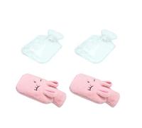 Srliya Hot Water Bottle with Cover Plush PVC Cartoon Hot Water Bag 14 * 22cm Removable Washable Soft Sleeve for Hands Waist Abdomen Feet Winter Travel Camping (Pink)