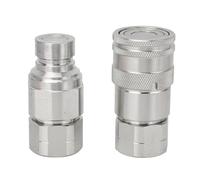 Srliya Hydraulic Quick Connect Coupling Zinc-Coated 1/2 NPT Thread Flat Face Coupler for Skip Steer Loader Heavy Duty 2PCS