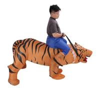 Srliya Inflatable Tiger Costume Blow Up Tiger Suit Mascot Outfit 210T Polyester Wear Resistant Lightweight for 150-190cm Body Height with Battery Box or Power B