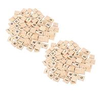 Srliya Natural Wood Tiles Crafts Educational Tools, Alphabet Puzzle Blocks for Hand-Eye Coordination, 2 Set, 100PCs (Mixed lowercase)