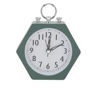 Srliya Polygon Alarm Clock, Mini Silent Alarm Clock with Clear Glass Surfaces, Metal Case, for Teens, Kids, Student, Bathroom, Bedroom, Travel, Living Room, Desk
