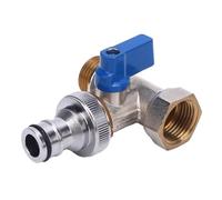 Srliya Quarter Turn Ball Valve Tee Connector Brass Angle Stop Valve G1/2 DN15 Female and Male Thread NPT 3/8 Inch 15mm Interface
