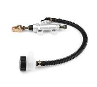 Srliya Rear Brake Master Cylinder Hydraulic Master Cylinder Pump Reservoir for Motorcycle Dirt Bike ATV Replacement Silver Aluminum Alloy (White)