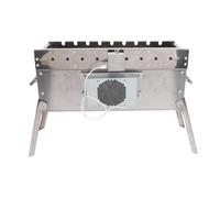 Srliya Rotating BBQ Grill Stainless Steel Barbecue, Auto Rotation No Battery Needed, with Heatproof Easy Clean Design for Camping Outdoor Cooking