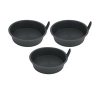 Srliya Round Chicken Feed Pans PP Plastic Thickened Bucket Feeder Drinking Trough for Livestock Cyan, 3PCS Set for Chicken Duck Goose