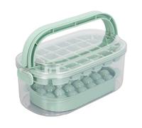 Srliya Round Square Ice Cube Trays Durable 54 Ice Cubes Maker with Lid for Outdoor Activities (Green (Soft Bottom Type))