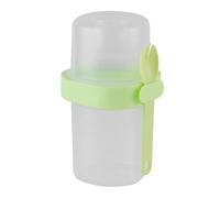 Srliya Salad Shaker Cup Double Layer Portable Milk Vegetable Fruit Salad Storage Container with Lid and Spoon for Travel Outdoor Office (Green)