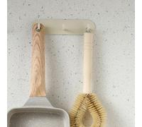 Srliya Self Adhesive Iron Wall Hook Sturdy Three Hooks for Home Bathroom Kitchen, for Families with Babies and the Elderly (Cream Color)