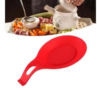 Srliya Silicone Heat Resistant Kitchen Spoon Rest for High Temperature Proof Cooking Utensil Holder, Easy to Clean, for Home Kitchen (Red)