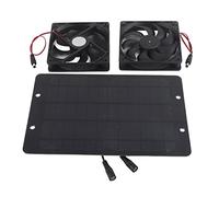 Srliya Solar Panel Fan Kit Dual Air Extractor Outdoor Ventilation Equipment for Greenhouses 10W 800MA