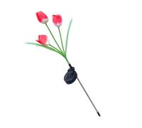 Srliya Solar Tulip Flower Light Elegant Outdoor LED Stake for Yard Decor Solar Tulip Garden Light for Patio Material ABS Stainless Steel (Red)