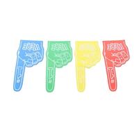 Srliya Sports Fan Foam Finger, Big Cheer Gear, Cheerleading Props for Sports Events, 4pcs EVA Foam Fingers in Red Blue Yellow Green, Suitable for Various Sports and Theme Parties