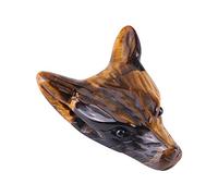Srliya Wolf Head Eye Stone Pendant Polished Smooth Touch Loved One 4cm Charm