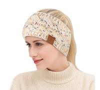 Srliya Women's Knitted Headband, Elastic Crochet, 22x11cm (C) | Versatile for outdoor sports, warm acrylic material, one size fits all, vibrant colors