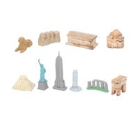 Srliya World Miniatures Buildings Set, Life Like Ancient Famous Buildings Toy for Pre School Activities, Plastic, 10 Pieces, Household, Most of the Scene