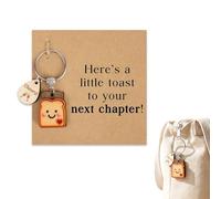 SRLWMYI Funny Toast Keyring, Next Chapter Gifts for Best Friend, Suitable for Congratulating Newlyweds, Housewarming, Pregnancy, Promotion, Cute Ornament for Couples, Families,Colleagues, Friends