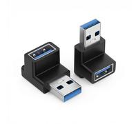 SRLWMYI Set of 2 USB Angled Connectors, 90 Degrees, 3.2 Adapter, 10 gbps, A Male to Female, Angle Adapter Up and Down Compatible with Laptop, Hard Drive and Keyboard