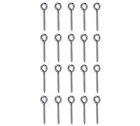 SRMAN 20 Pack Stainless Steel Eye Shape Screws Metal Hook Wood Terminal Ring Eyelet Hooks Self Tapping Screws M6