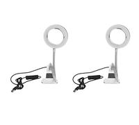 SRMAN 2X Desk Table Top 8X Magnifying Glass Beauty Nail Salon Tattoo Magnifier Lamp Light