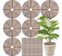 Srmayyi 11.8 Inch Plant Pot Grid,6 Pack Plant Pot Soil Covers Protectors with 48 Stakes,Cat Pet Digging Stopper for Indoor Outdoor