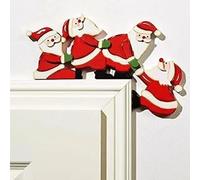 srn Christmas Santa Claus Door Frame Decorations - Angel Christmas Door Corner Sign Decor Santa Elk Angel Ornament,Funny Cartoon Christmas Door Frame Window Ornament