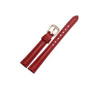 Srndsydak 12mm 14mm 16mm 18mm Leather Watchband Fit for Any brand Fashion Comfortable Lightweight Watch Strap(Red-rose gold,14mm)