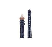 Srndsydak 14mm 15mm 16mm 17mm 18mm Watchband Fit for Chopard/Longines/Jaeger Lecoultre/Cartier Crocodile Skin Women Bracelet(Blue-rose gold Folding,17mm)