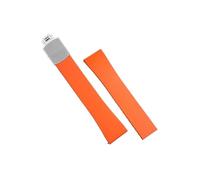 Srndsydak 18mm 19mm 20mm 21mm 22mm Fluororubber Watch band Fit for Rolex Day-Date/Deepsea/Submariner(Orange,18mm)