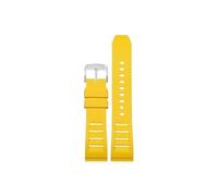 Srndsydak 20mm 22mm Fit for Breitling Avenger Super Ocean Fluoro Rubber Watch band(Yellow silver pin buckle,22mm)