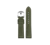 Srndsydak 22mm 24mm 26mm 20mm Retro leather Watch band Fit for Panerai/Seiko/Tissot(A army green silver,26mm)