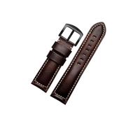 Srndsydak 22mm 24mm 26mm 20mm Retro leather Watch band Fit for Panerai/Seiko/Tissot(A Dark brown black,24mm)