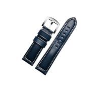 Srndsydak 22mm 24mm 26mm 20mm Retro leather Watch band Fit for Panerai/Seiko/Tissot(Blue silver,24mm)