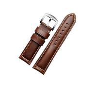 Srndsydak 22mm 24mm 26mm 20mm Retro leather Watch band Fit for Panerai/Seiko/Tissot(Brown silver,26mm)