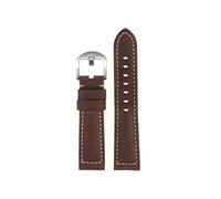 Srndsydak 22mm 24mm 26mm 20mm Retro leather Watch band Fit for Panerai/Seiko/Tissot(Dark brown silver,26mm)