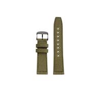 Srndsydak 22mm Canvas Genuine Leather Watchband Fit for IWC/Pilot/Citizen/Tissot/Breitling/SEIKO Men Watch Strap Accessories(Army Green-black buckle)