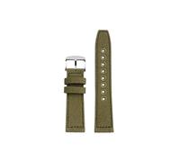 Srndsydak 22mm Canvas Genuine Leather Watchband Fit for IWC/Pilot/Citizen/Tissot/Breitling/SEIKO Men Watch Strap Accessories(Army Green-Silver buckle)