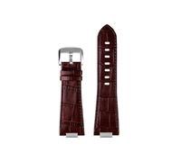 Srndsydak 26x12mm Convex End Leather Watchband Fit for Tissot 1853 PRX Series Watch Strap T137.407 T137.410(A Brown Pin buckle)
