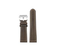 Srndsydak Extended 230mm Lenght Thicken Leather Watch band 22mm 24mm Fit for Panerai/Seiko/Hamilton/Tissot/Breitling(A Dark Brown-Silver,24mm)