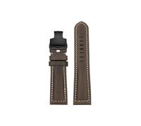 Srndsydak Extended 230mm Lenght Thicken Leather Watch band 22mm 24mm Fit for Panerai/Seiko/Hamilton/Tissot/Breitling(B Dark brown-Black,24mm)