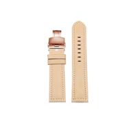 Srndsydak Extended 230mm Lenght Thicken Leather Watch band 22mm 24mm Fit for Panerai/Seiko/Hamilton/Tissot/Breitling(B Khaki Rose-Gold,24mm)