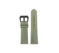 Srndsydak Extended 230mm Lenght Thicken Leather Watch band 22mm 24mm Fit for Panerai/Seiko/Hamilton/Tissot/Breitling(A Army green-Black,24mm)