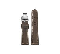 Srndsydak Extended 230mm Lenght Thicken Leather Watch band 22mm 24mm Fit for Panerai/Seiko/Hamilton/Tissot/Breitling(B Dark brown-Silver,22mm)