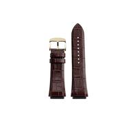 Srndsydak Fit for Guess W0040G3 W0247G3 W0040G7 Series Genuine Leather Men's Watchband 22mm(Brown-gold buckle)
