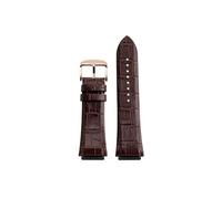 Srndsydak Fit for Guess W0040G3 W0247G3 W0040G7 Series Genuine Leather Men's Watchband 22mm(Brown-rose gold)