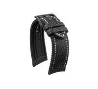 Srndsydak Fit for Seiko No. 5 Submariner/Diving tin/Abalone Series Watch band Nylon Rubber Bottom 20/21/22/23/24mm(Black white-black,22mm)