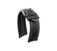 Srndsydak Fit for Seiko No. 5 Submariner/Diving tin/Abalone Series Watch band Nylon Rubber Bottom 20/21/22/23/24mm(Black white-silver,22mm)